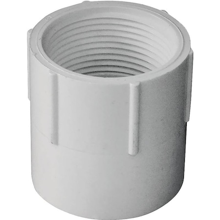 Pipe Adapter, 114 In, Slip X FPT, PVC, White, SCH 40 Schedule, 370 Psi Pressure